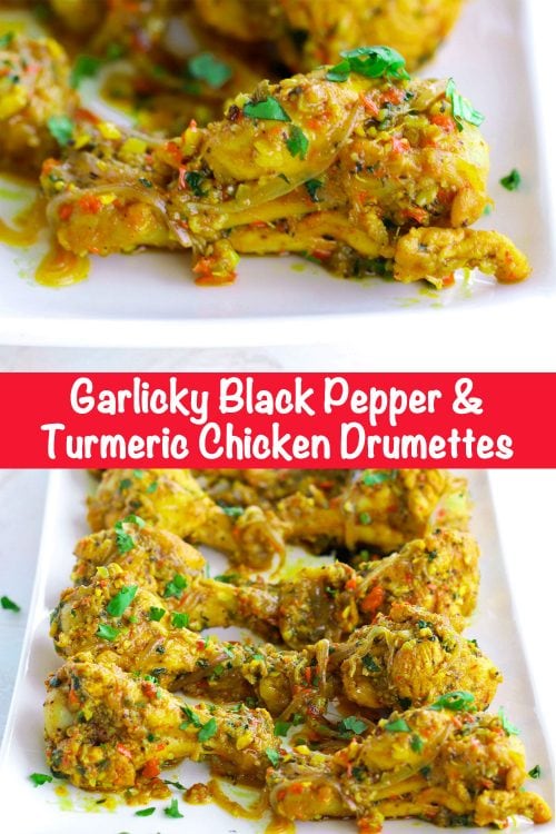 Garlicky Black Pepper & Turmeric Chicken Drumettes That Spicy Chick