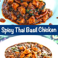 spicy thai basil chicken stir-fry with a thai fried egg