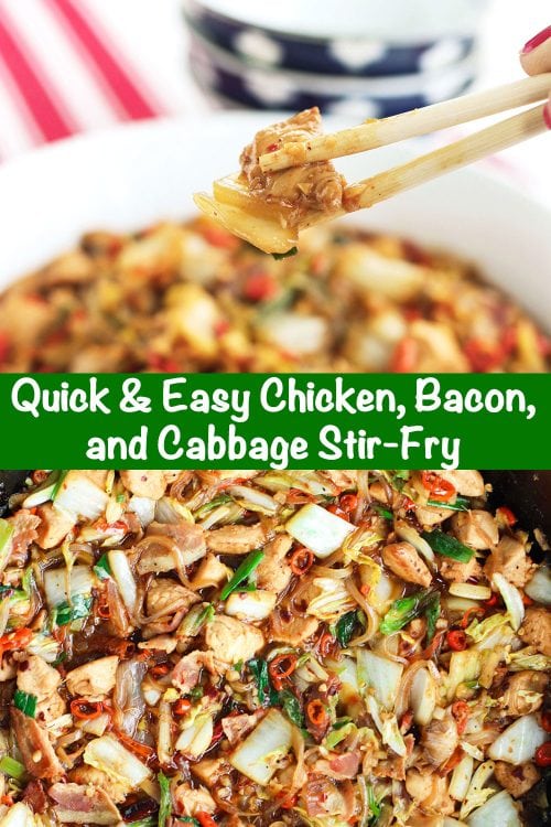 Quick & Easy Chicken, Bacon, and Cabbage Stir-Fry - That Spicy Chick
