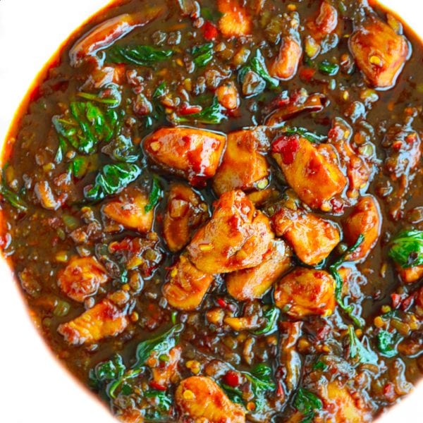 Thai Basil Chicken Spaghetti (ThaiItalian fusion pasta!) That Spicy Chick