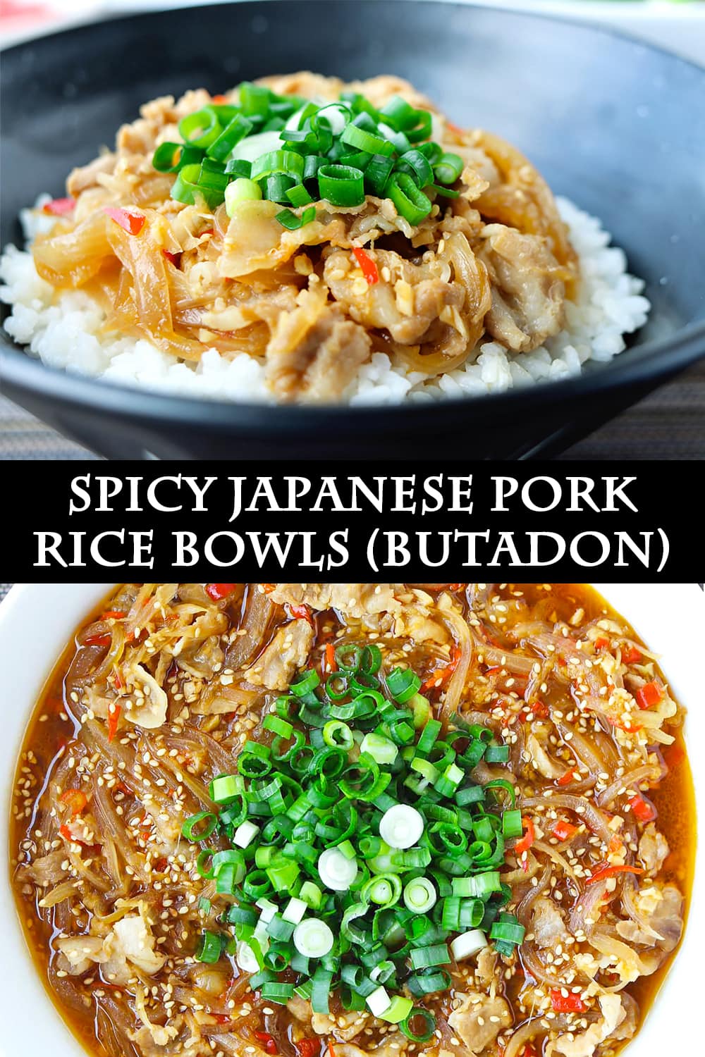 Japanese Pork Rice Bowl (Butadon) - That Spicy Chick