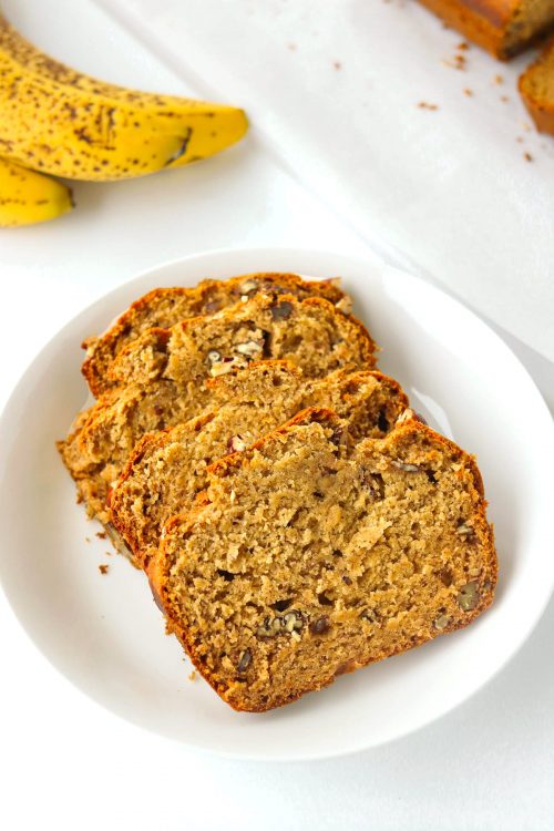 Banana Pecan Nut Bread (with Peanut Butter!) That Spicy Chick