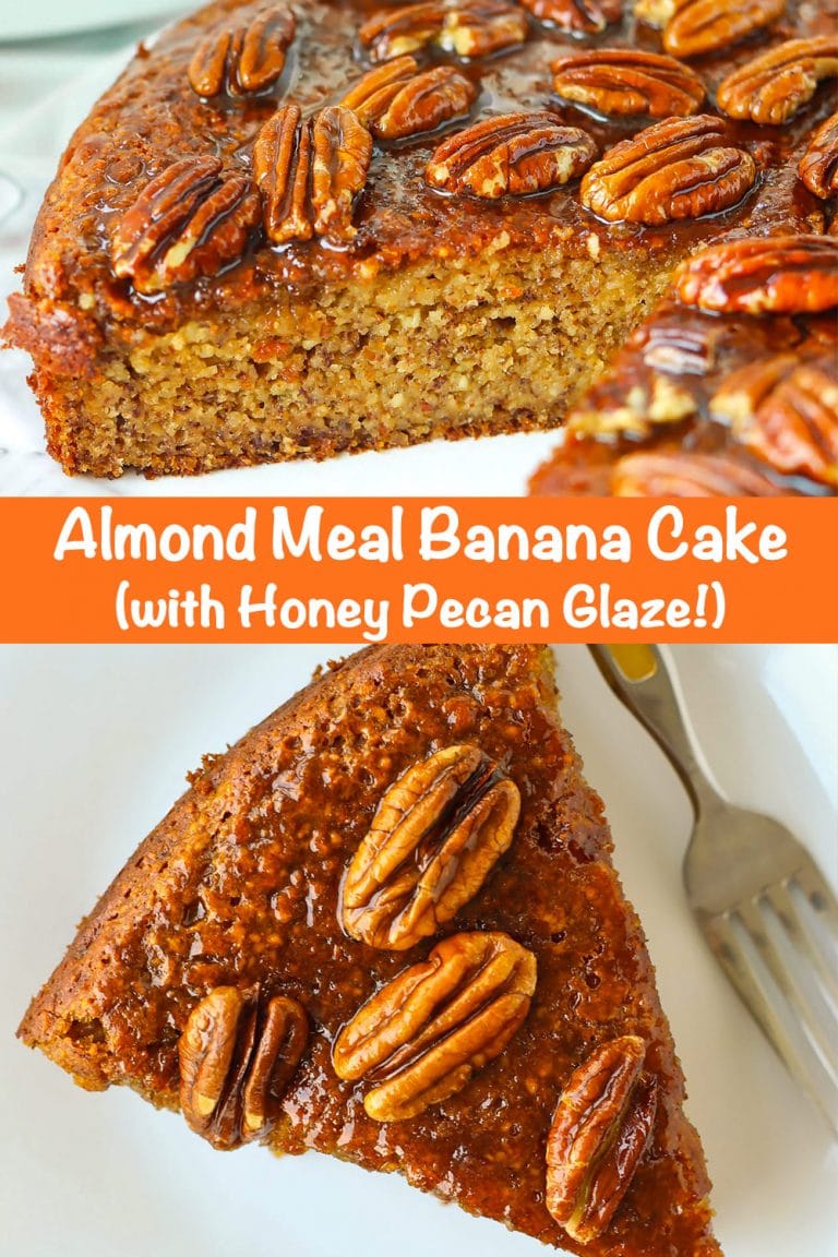 Almond Meal Banana Cake (with Honey Pecan Glaze!) That Spicy Chick