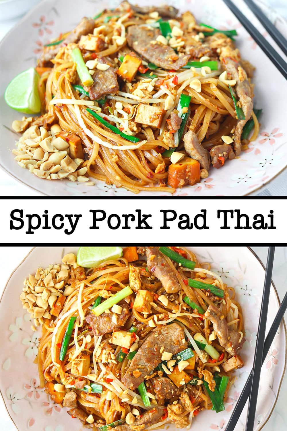 Spicy Pork Pad Thai (made with tamarind paste) That Spicy Chick
