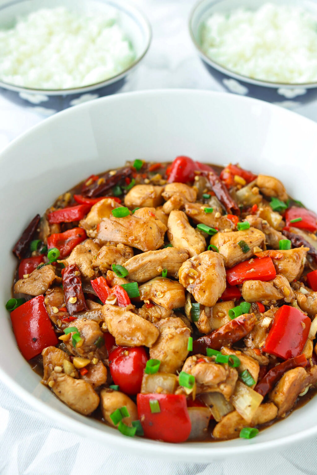 Spicy Pepper Chicken Stir-fry (30 minute recipe) - That Spicy Chick