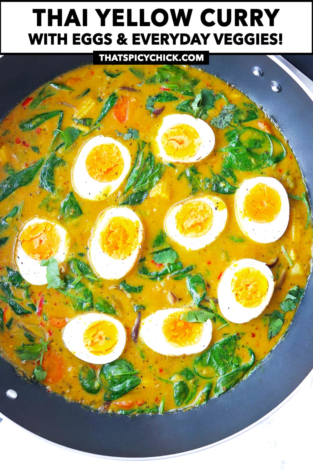 Thai Yellow Egg Curry (with fried hard boiled eggs!) That Spicy Chick