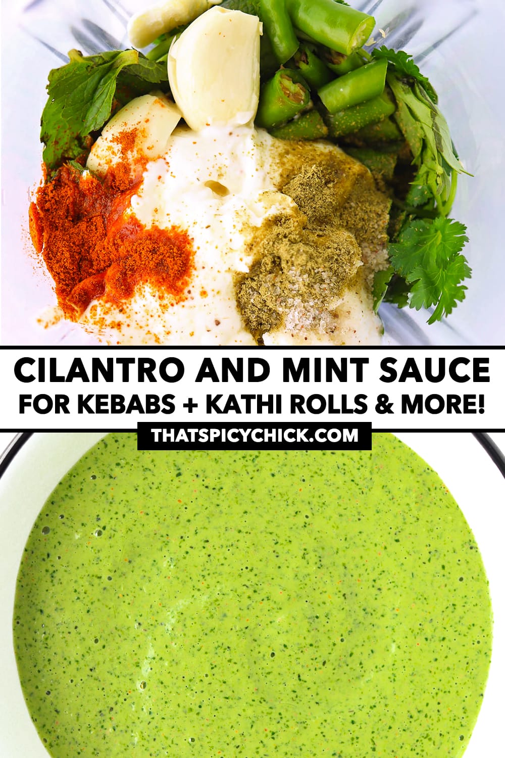Cilantro and Mint Sauce (Creamy!) That Spicy Chick