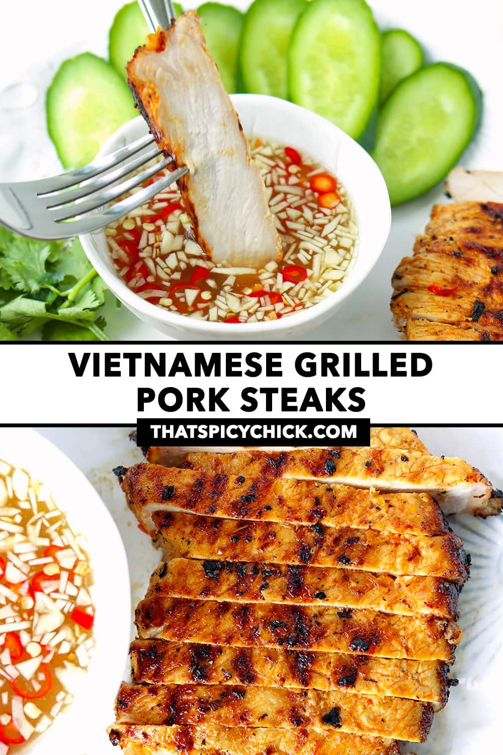 Vietnamese Grilled Pork Steaks - That Spicy Chick