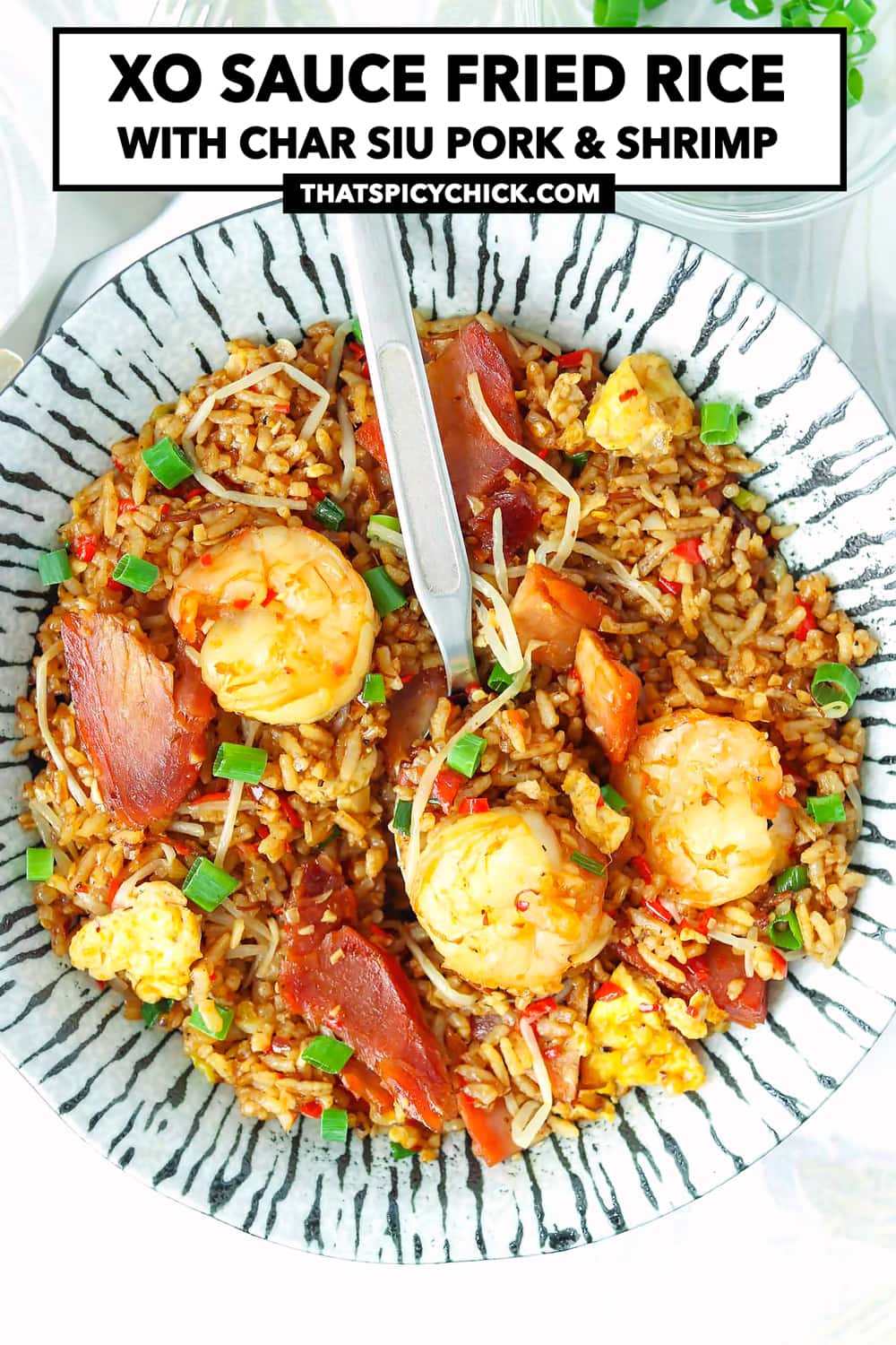 XO Sauce Fried Rice (with Char Siu Pork and Shrimp) That Spicy Chick