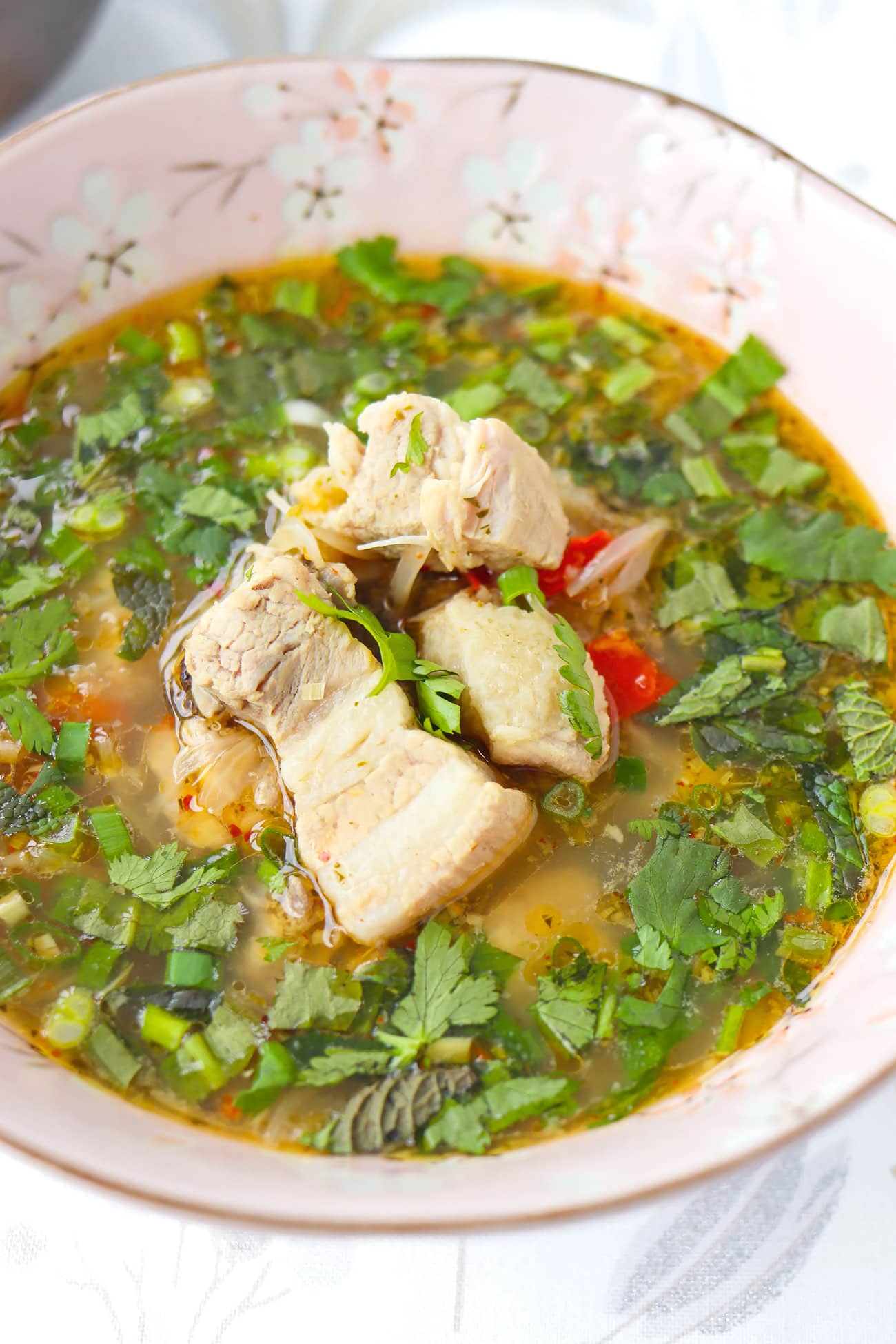 Thai Spicy Pork Rib Soup (Tom Saap Hot & Sour Pork Soup) - That Spicy Chick