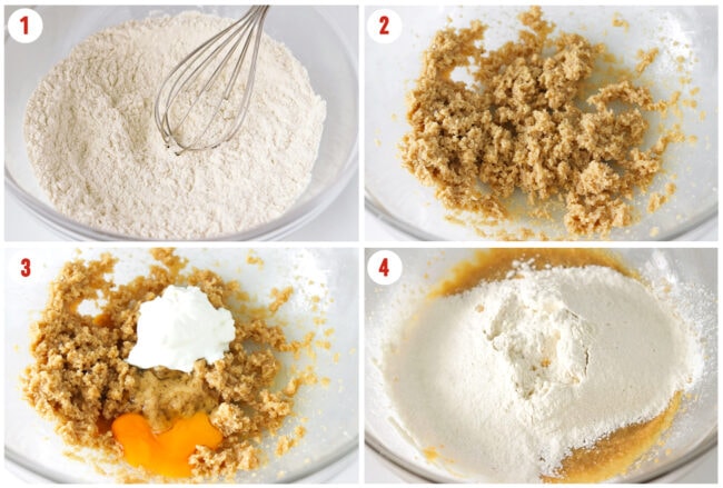 Process steps to make cookie dough.