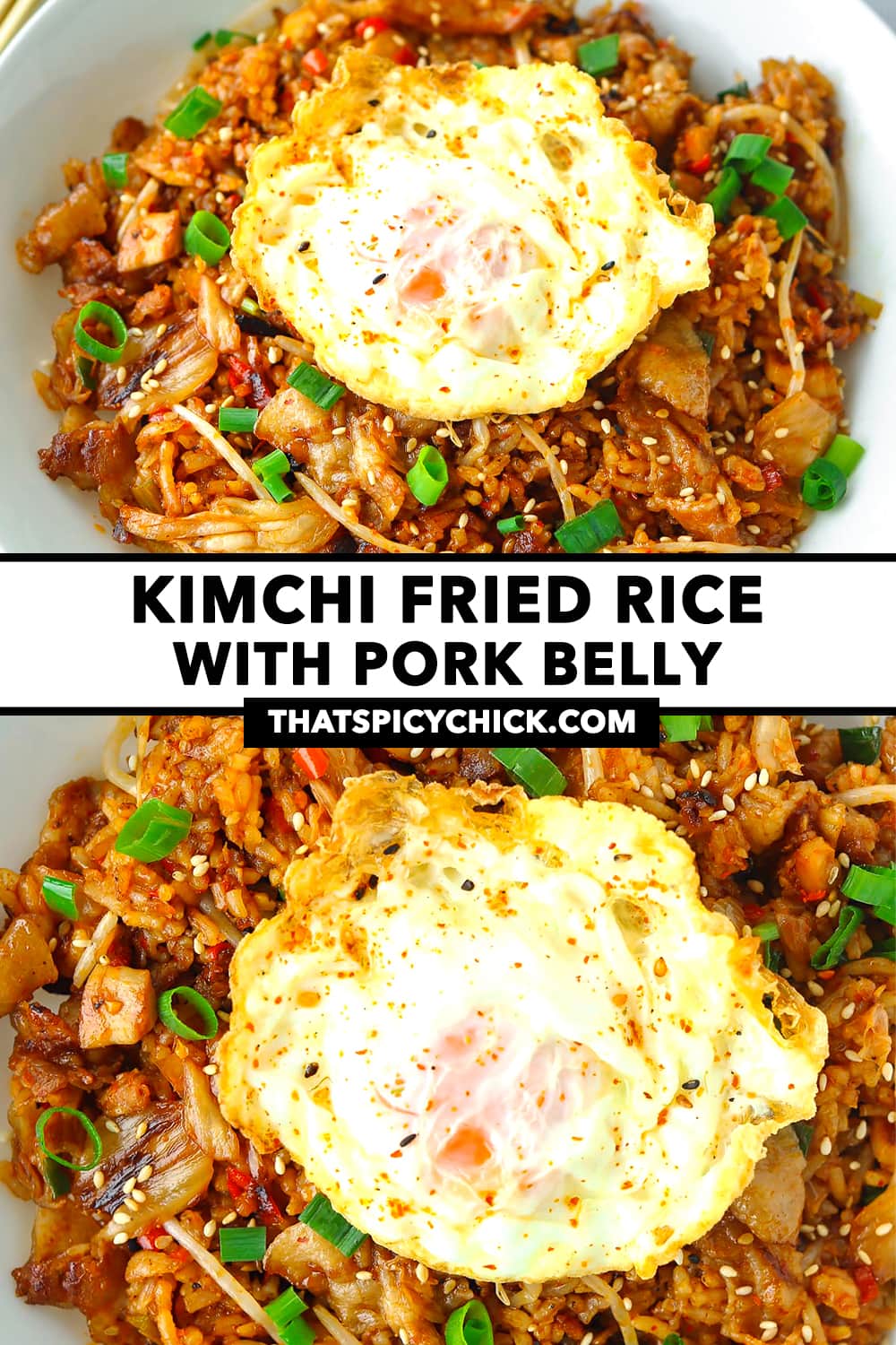 Kimchi Fried Rice with Pork Belly (30 minute recipe!) - That Spicy Chick