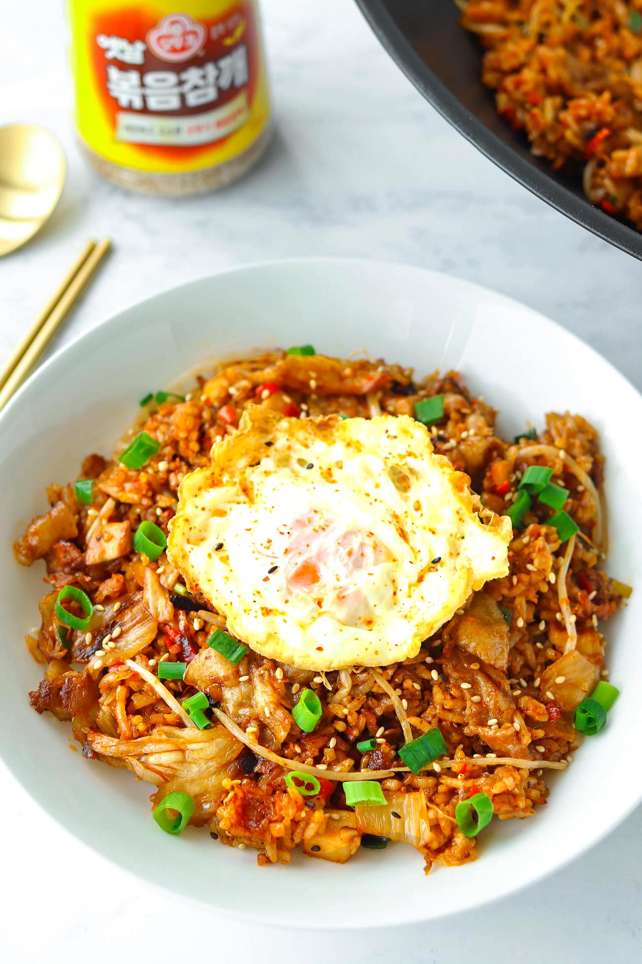 Kimchi Fried Rice with Pork Belly (30 minute recipe!) - That Spicy Chick