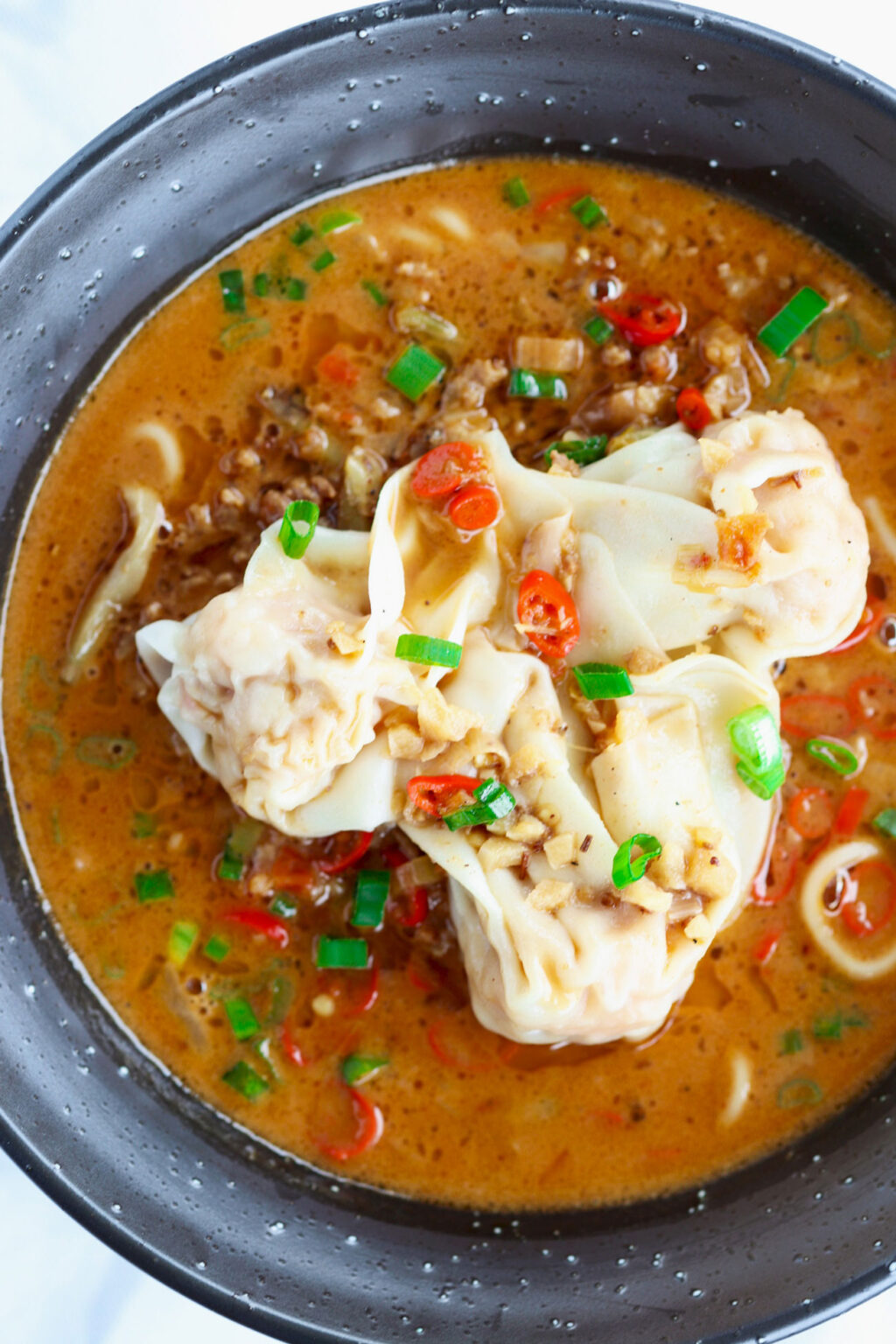 Spicy Dan Dan Noodles (with Wontons!) That Spicy Chick