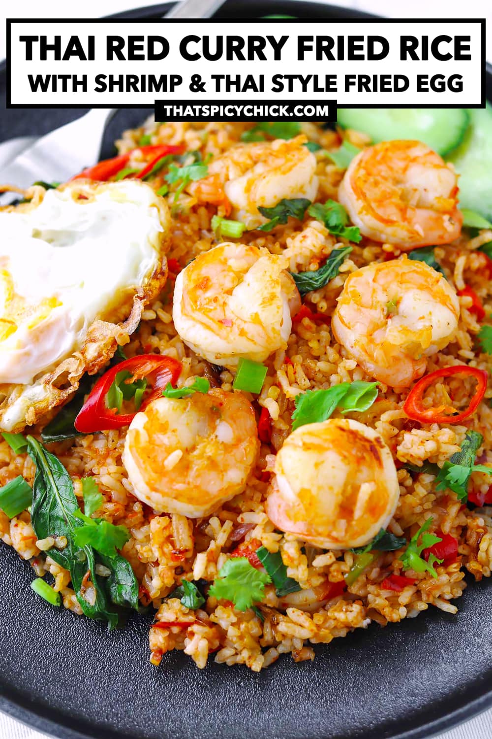 Thai Red Curry Fried Rice (with Juicy Shrimp!) That Spicy Chick