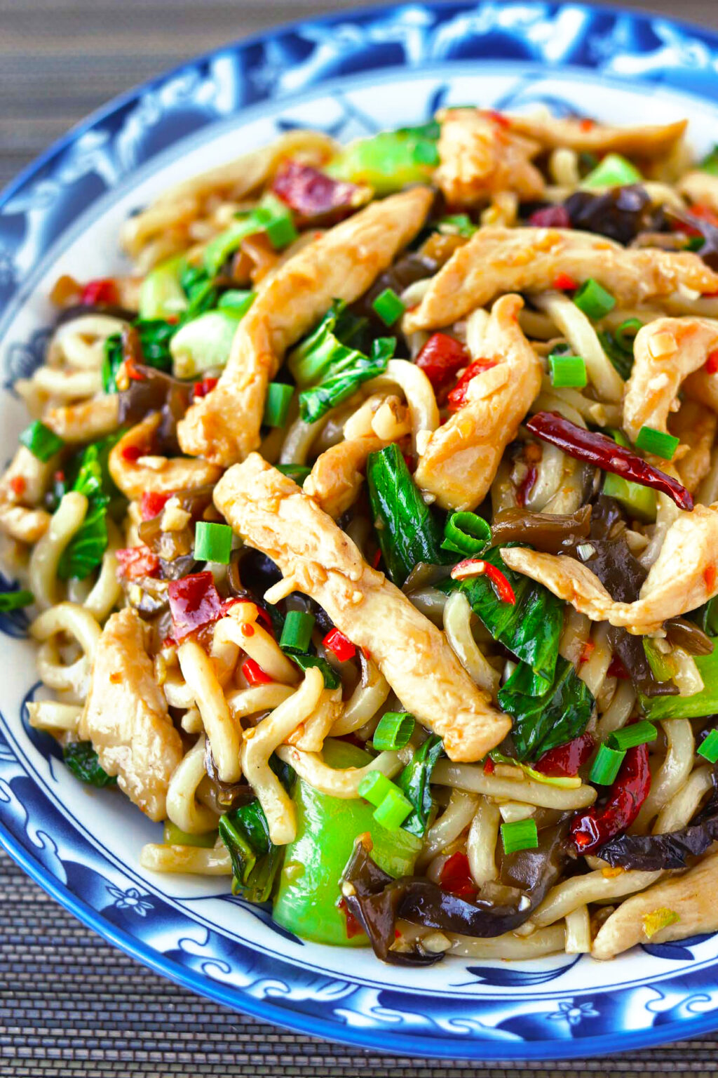 Chili Garlic Chicken Noodles (Sichuan Yu Xiang Style) That Spicy Chick