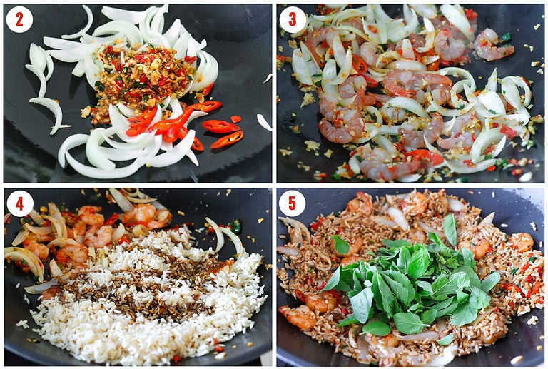 Thai Basil Shrimp Fried Rice (with Brown Rice) That Spicy Chick
