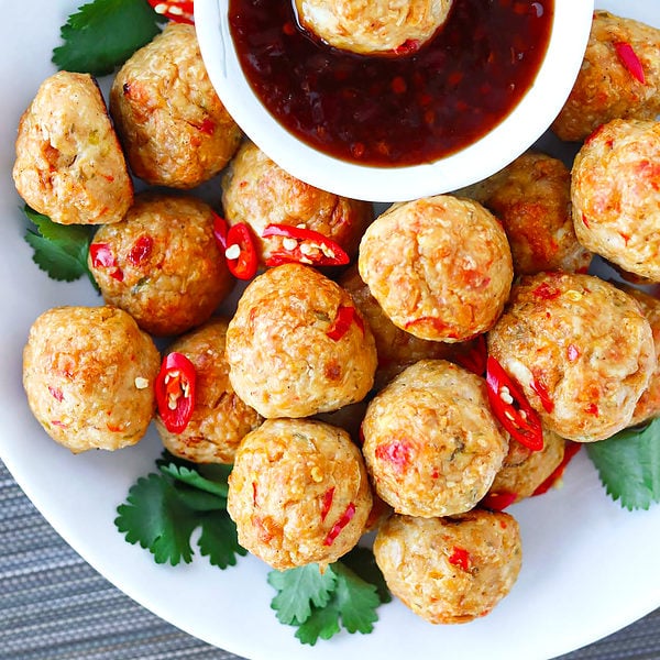 Baked Thai Chicken Meatballs That Spicy Chick