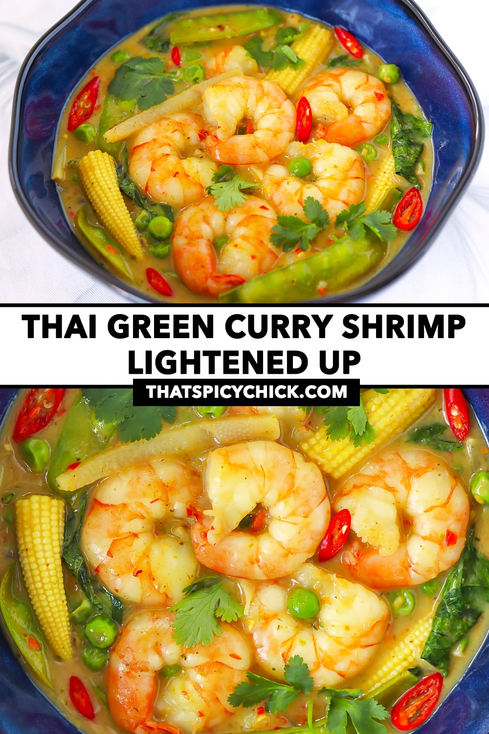 Thai Green Curry Shrimp - Lightened Up - That Spicy Chick