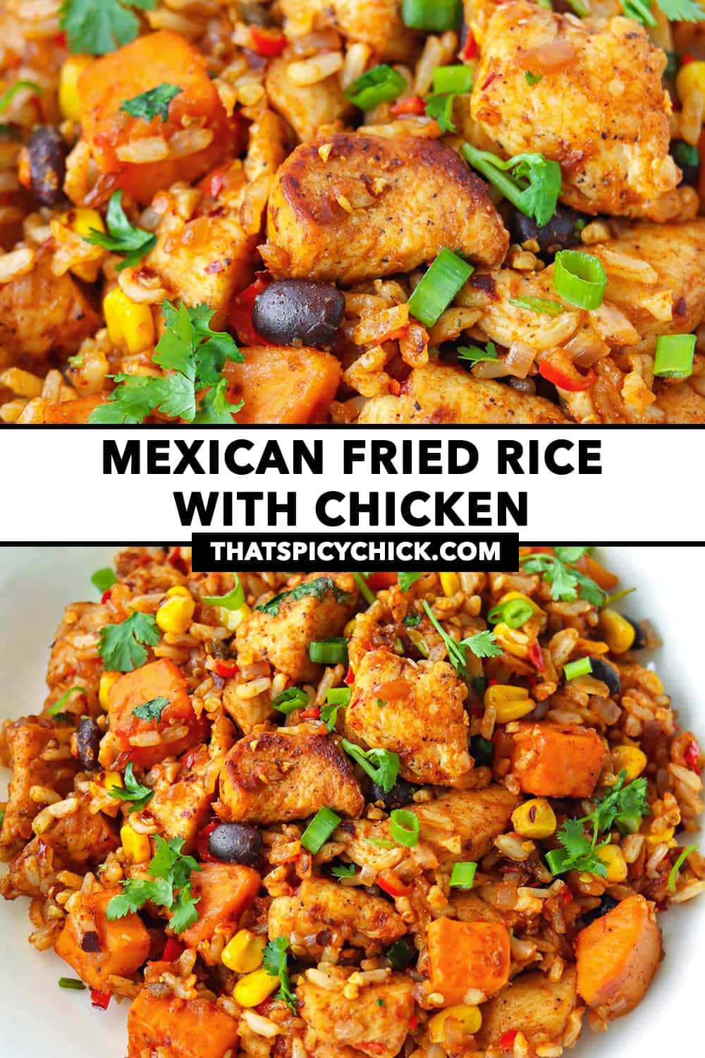 Mexican Fried Rice with Chicken - That Spicy Chick