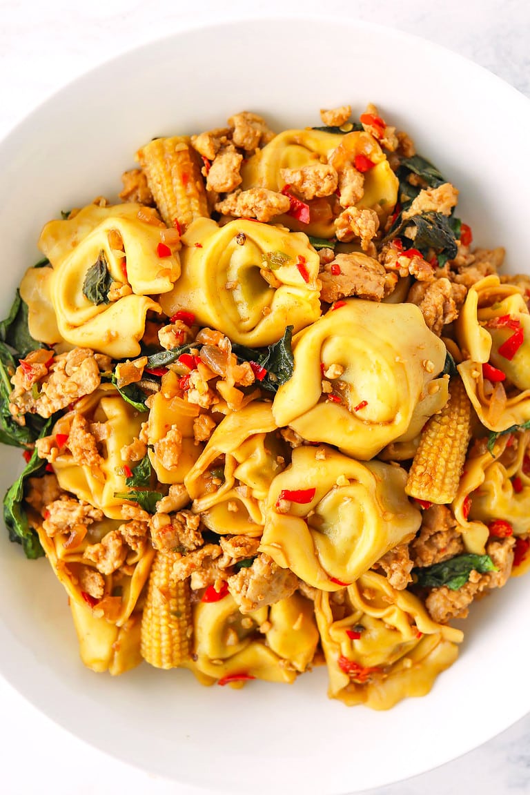 Thai Basil Chicken Tortellini That Spicy Chick