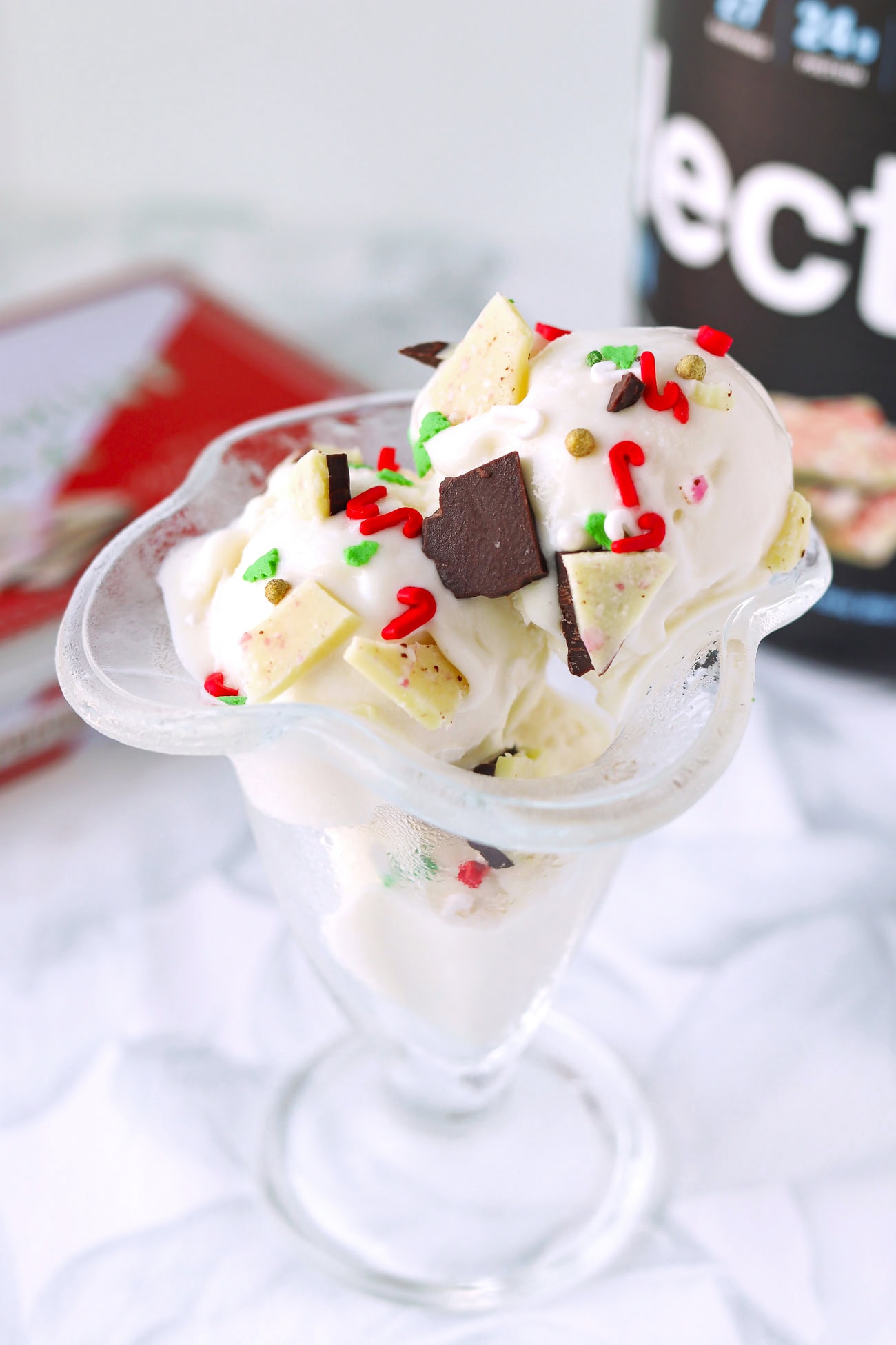 Ninja Creami White Chocolate Peppermint Ice Cream - That Spicy Chick